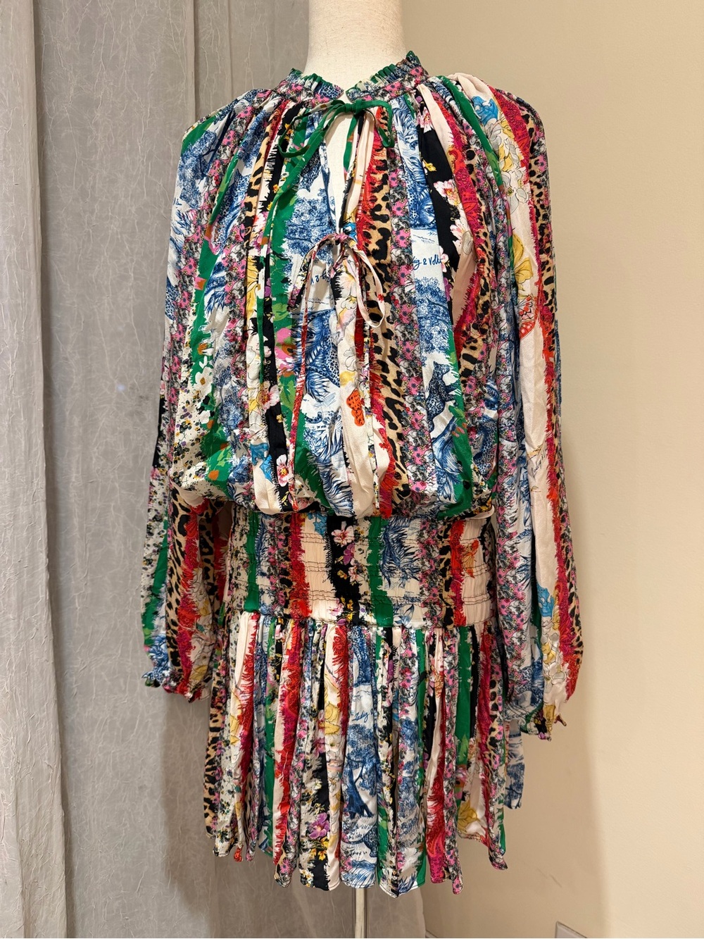 Zadig & Voltaire Green Multicolor Floral Mini Dress size M